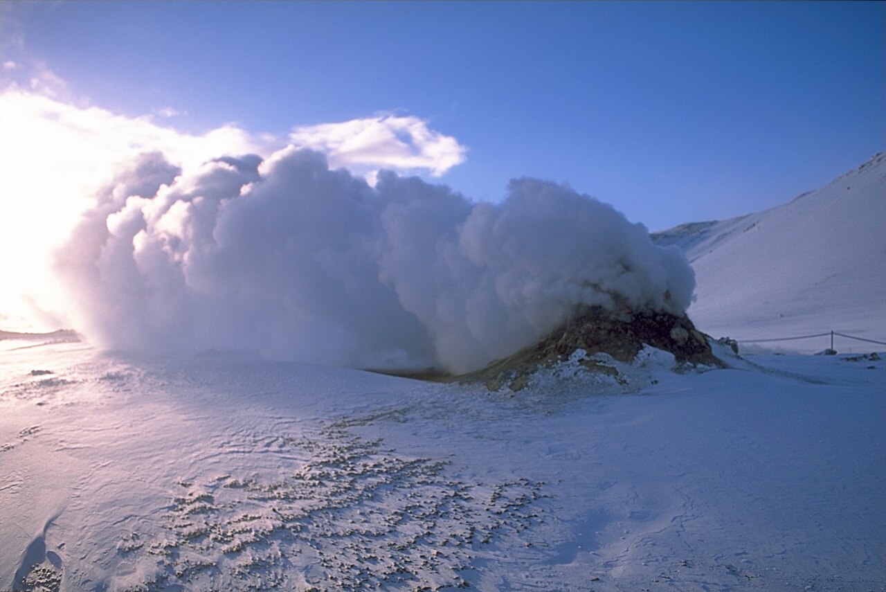 Geysir en Strokkur — winterbeeld